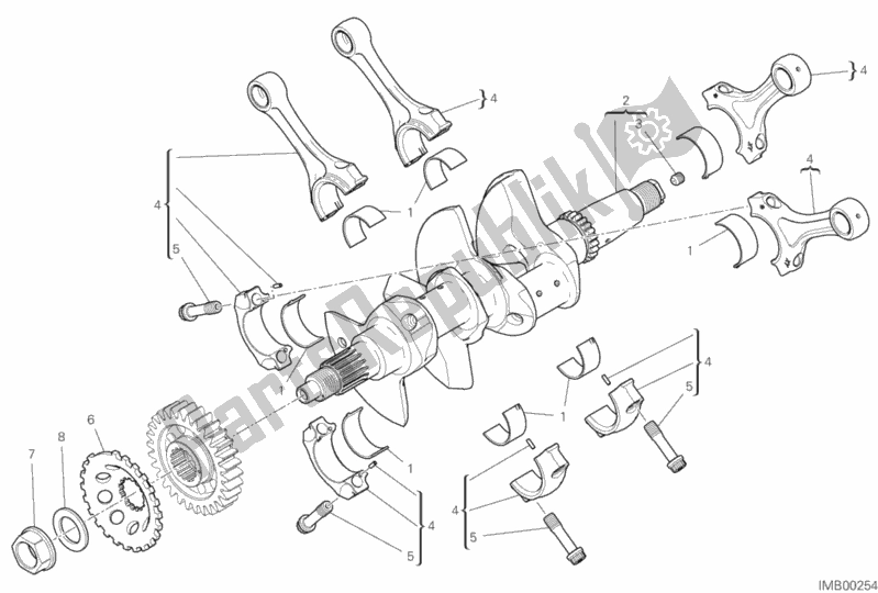 All parts for the Connecting Rods of the Ducati Superbike Superleggera V4 USA 998 2020